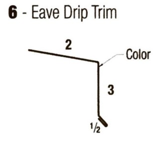 Metal building trim pieces - Eave drip trim in 6 colors.