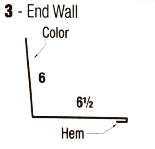 A diagram illustrating metal building trim details for creating an end wall.