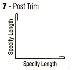 A diagram depicting metal building trim length.